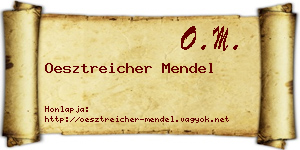 Oesztreicher Mendel névjegykártya
